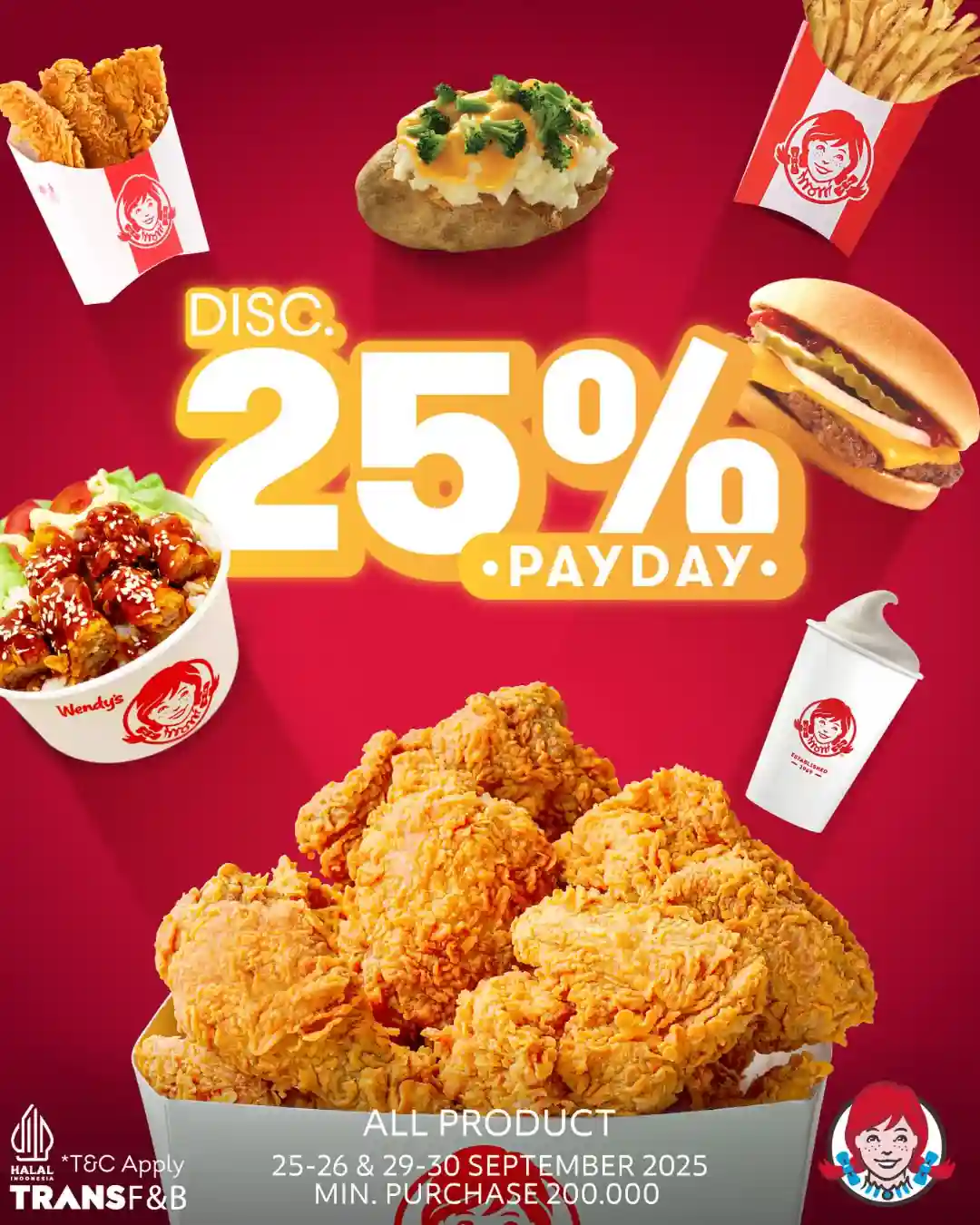Promo Wendys Diskon Hingga 25% Harga Spesial Payday