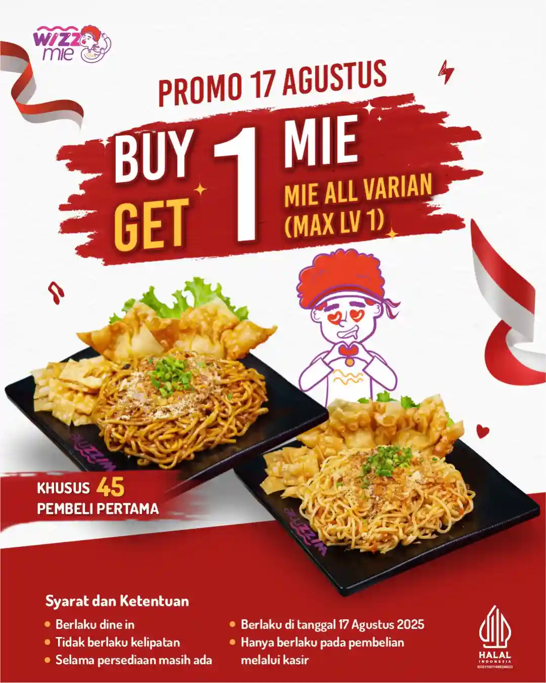 Promo Wizzmie Spesial Merdeka 17 Agustus Beli 1 Gratis 1