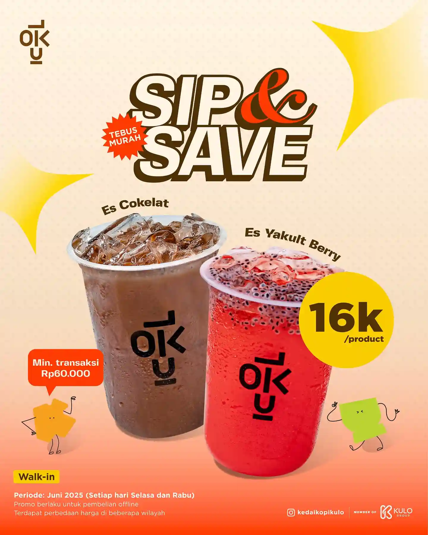 Promo Kedai Kopi Kulo Sip & Save Tebus Murah Hanya 16 Ribu