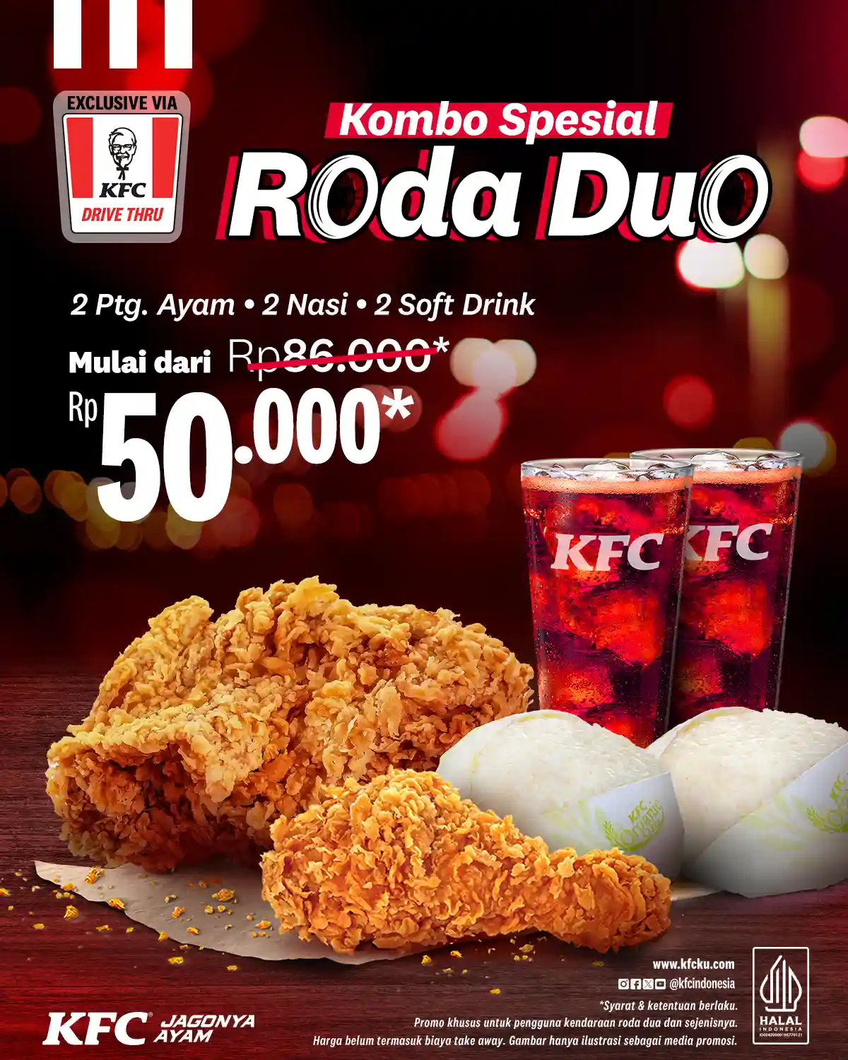 Promo KFC Kombo Spesial Roda Duo Paket Berdua Hanya 50 Ribu