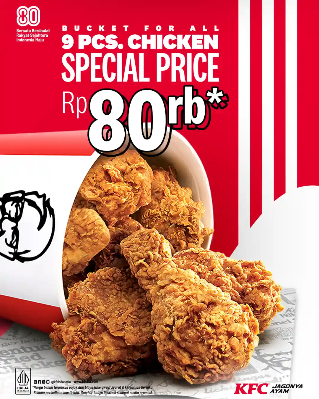 Promo KFC Spesial Merdeka 9 Pcs Ayam Harga Hanya 80 Ribu