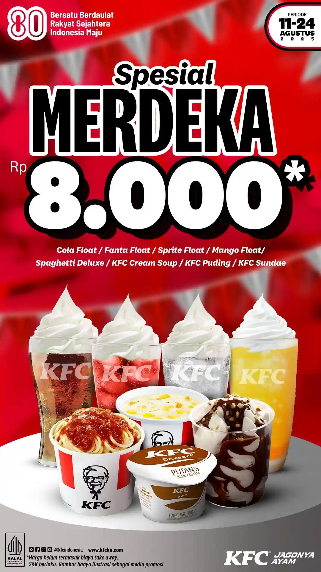 Promo KFC Spesial Merdeka Harga Menu Hanya 8 Ribu