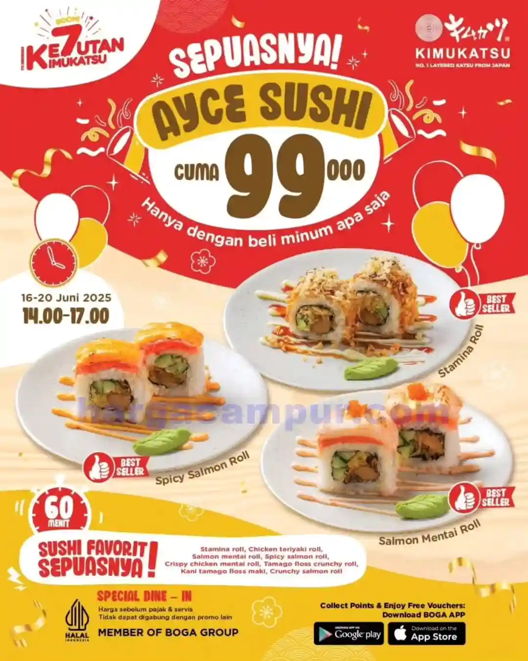 Promo Kimukatsu Ayce Sushi 99 Ribu Bisa Makan Sepuasnya