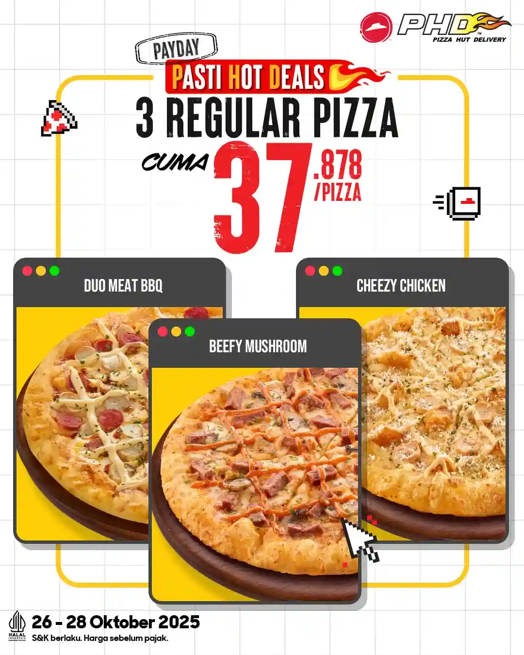 Promo PHD Payday Beli 3 Pizza Reguler Hanya 37 Ribu 1 Promo PHD Payday Beli 3 Pizza Reguler Hanya 37 Ribu