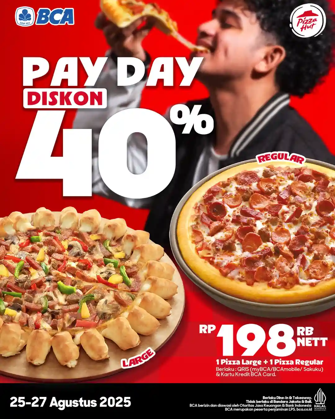 Promo Pizza Hut Spesial Payday Diskon 40% Pakai BCA