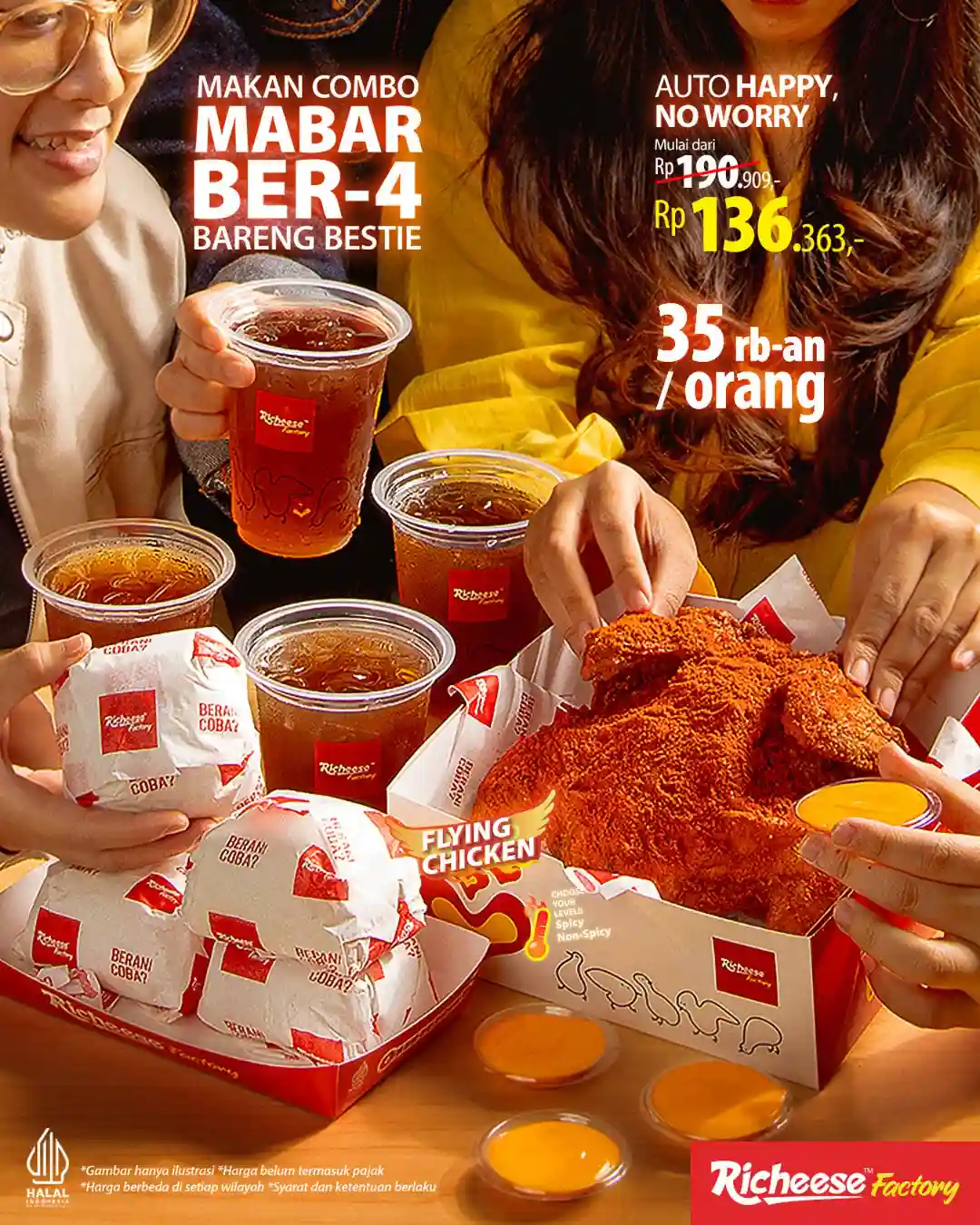 Promo Richeese Factory Combo Makan Ber-4 Mulai 136 Ribu