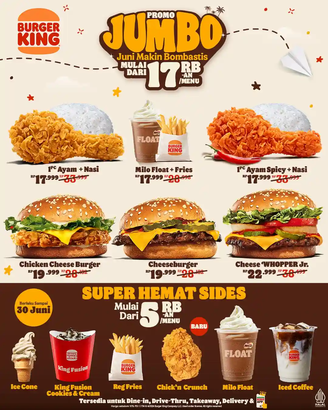 Promo Burger King JUMBO Harga Spesial Mulai 17 Ribu