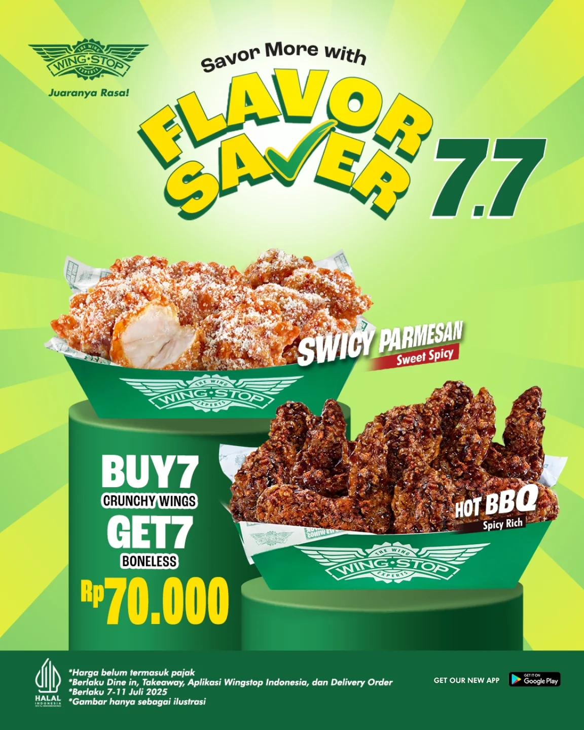 Promo Wingstop Flavor Saver 7.7 Beli 7 Gratis 7 Boneless