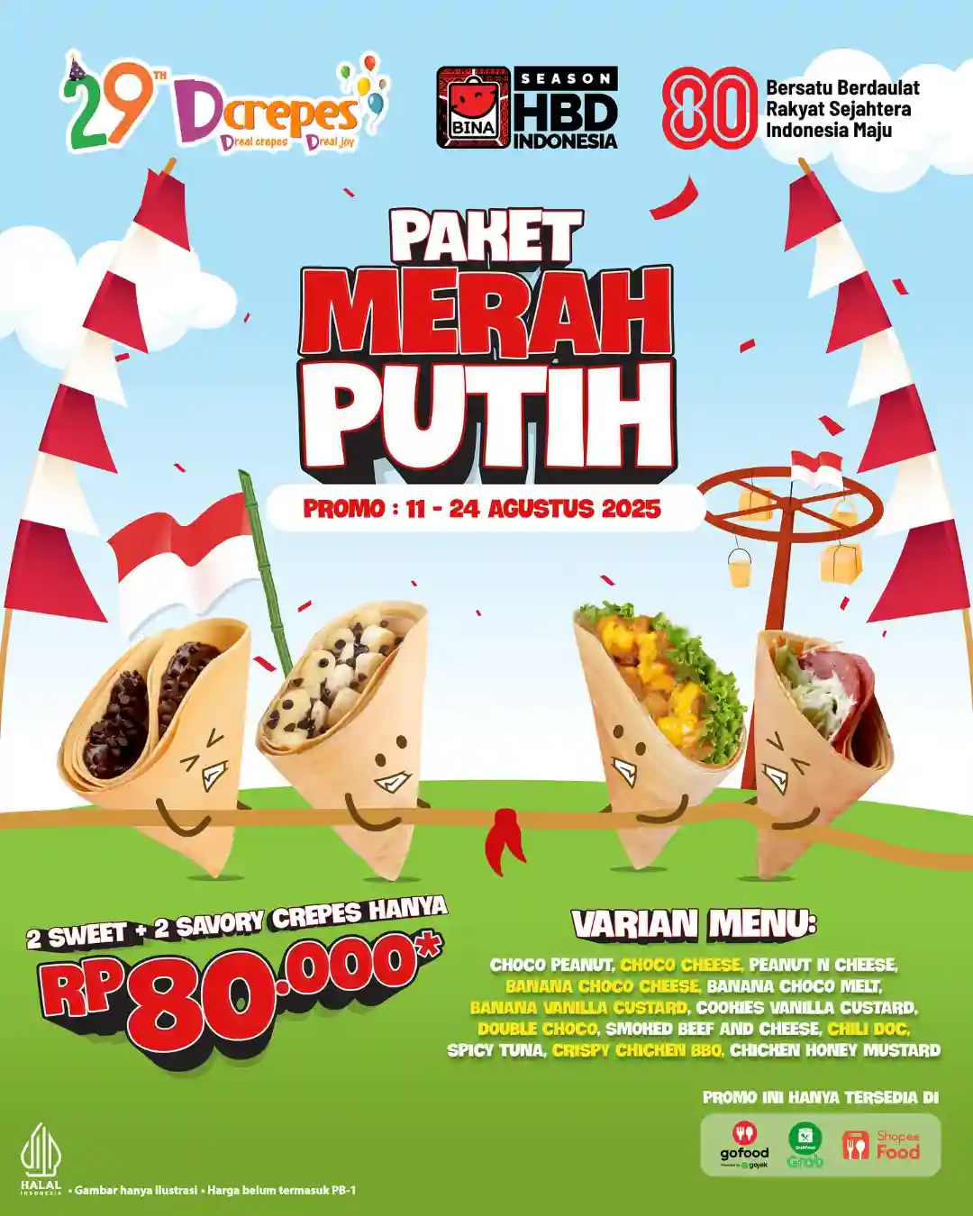 Promo Dcrepes Spesial Paket Merah Putih Harga Hanya 80 Ribu
