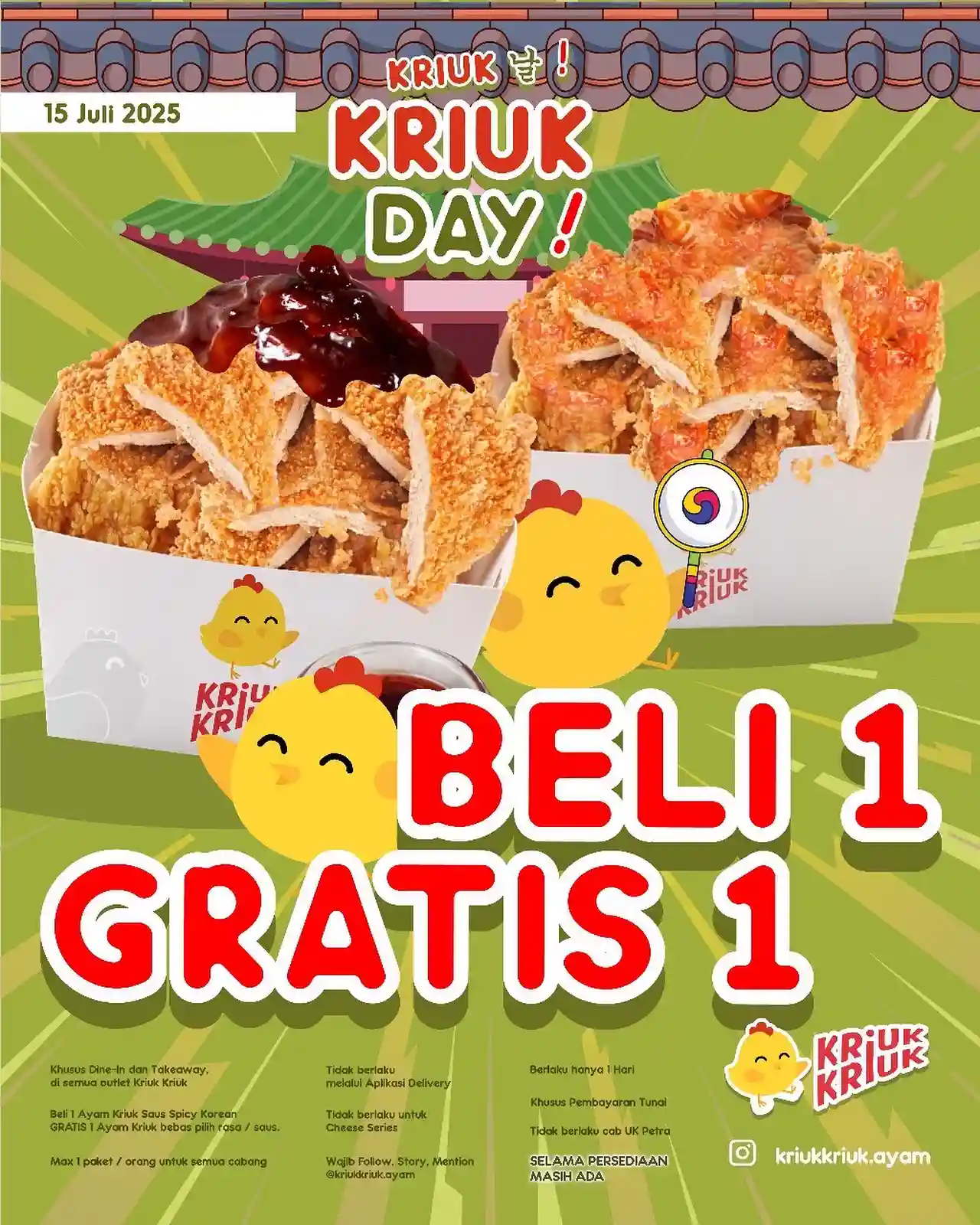 Promo Kriuk Kriuk Beli 1 Gratis 1 Ayam Kriuk Bebas Pilih Saus