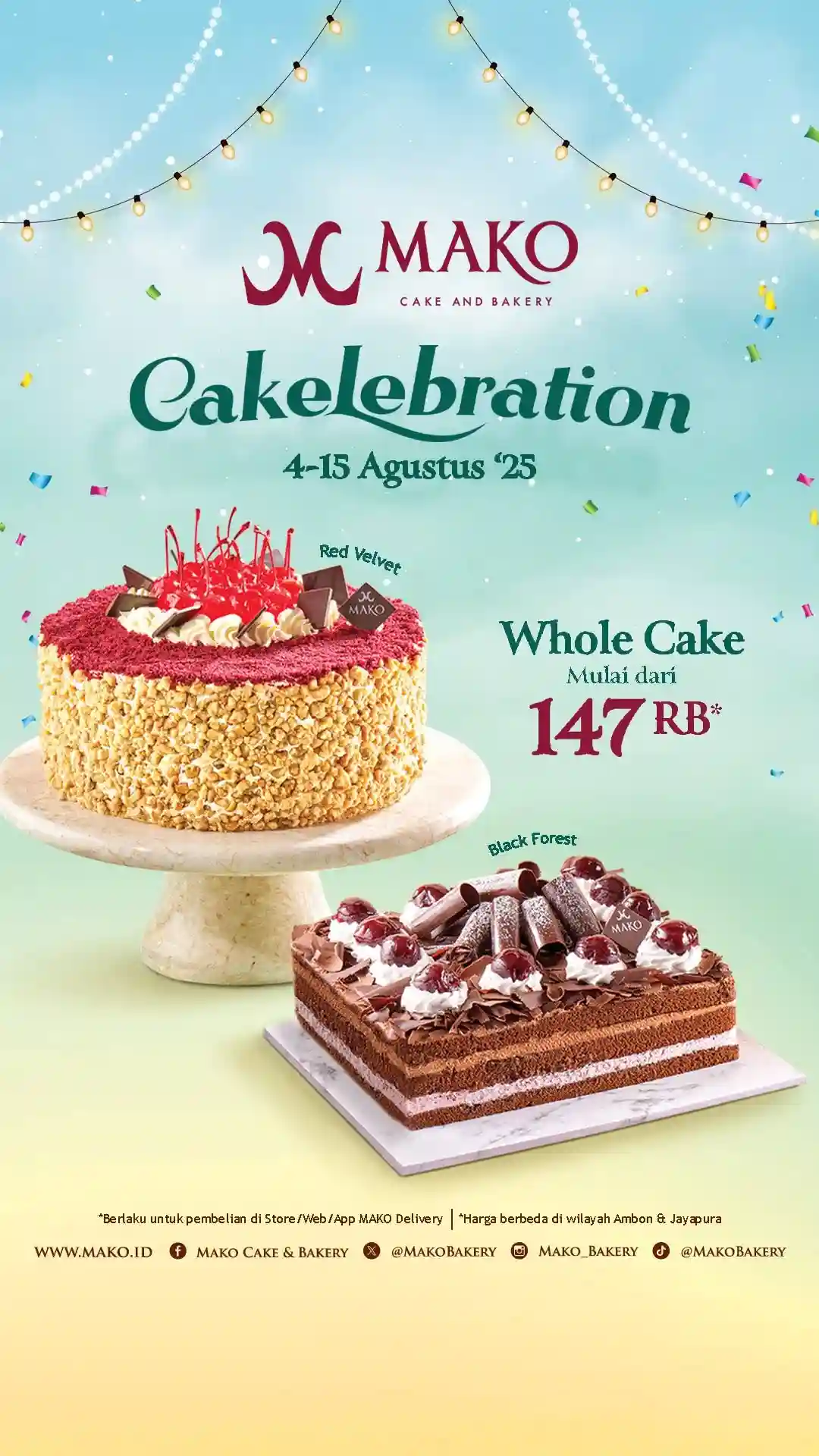 Promo Mako Bakery Cakelebration Harga Mulai 13 Ribuan