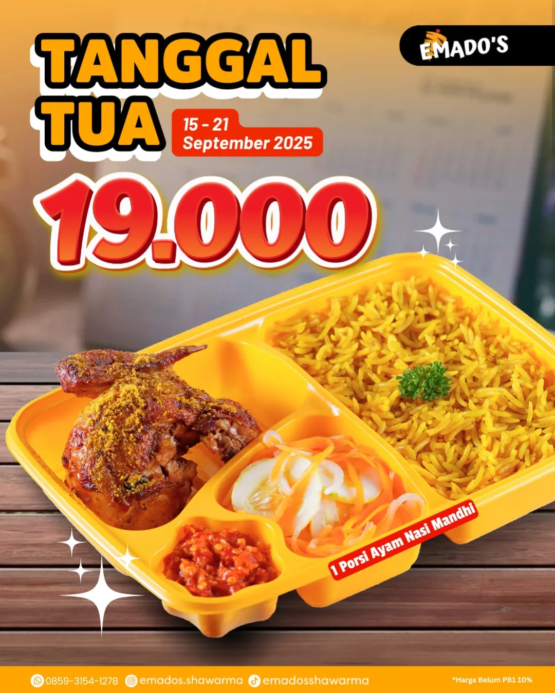 Promo Emados Shawarma Spesial Tanggal Tua Harga Hanya 19Ribu