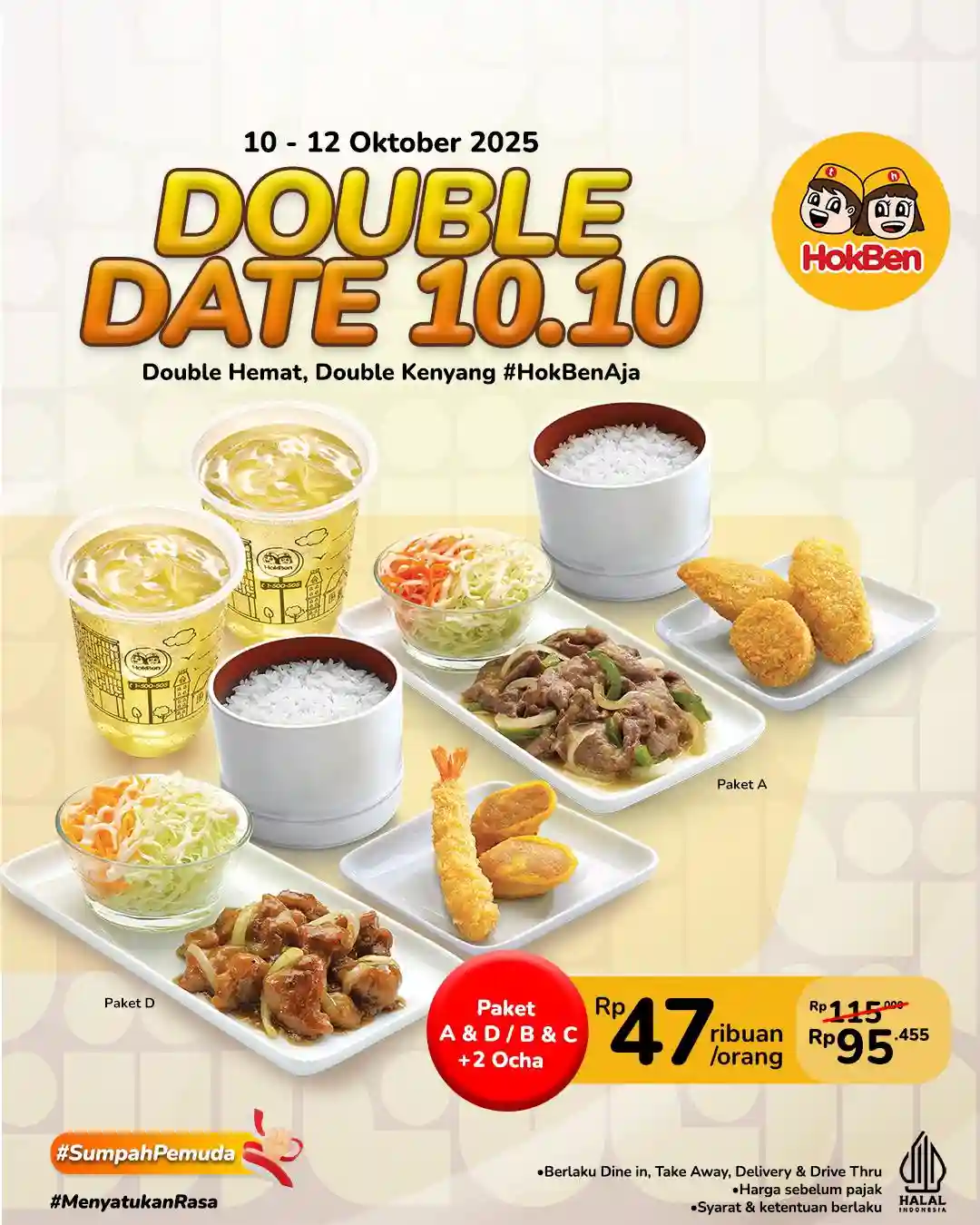 Promo Hokben Spesial 10.10 Paket Hemat Harga Hanya 47 Ribuan 1 Promo Hokben Spesial 10.10 Paket Hemat Harga Hanya 47 Ribuan