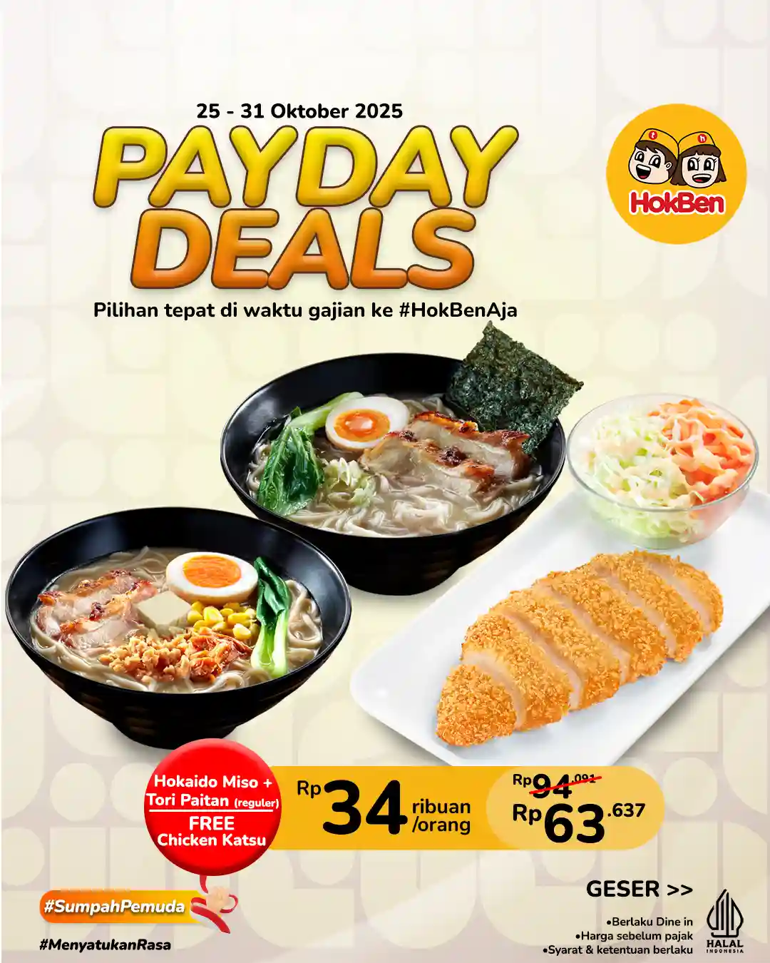 Promo Hokben Spesial Payday Harga Menu Mulai 34 Ribuan 1 Promo Hokben Spesial Payday Harga Menu Mulai 34 Ribuan 2