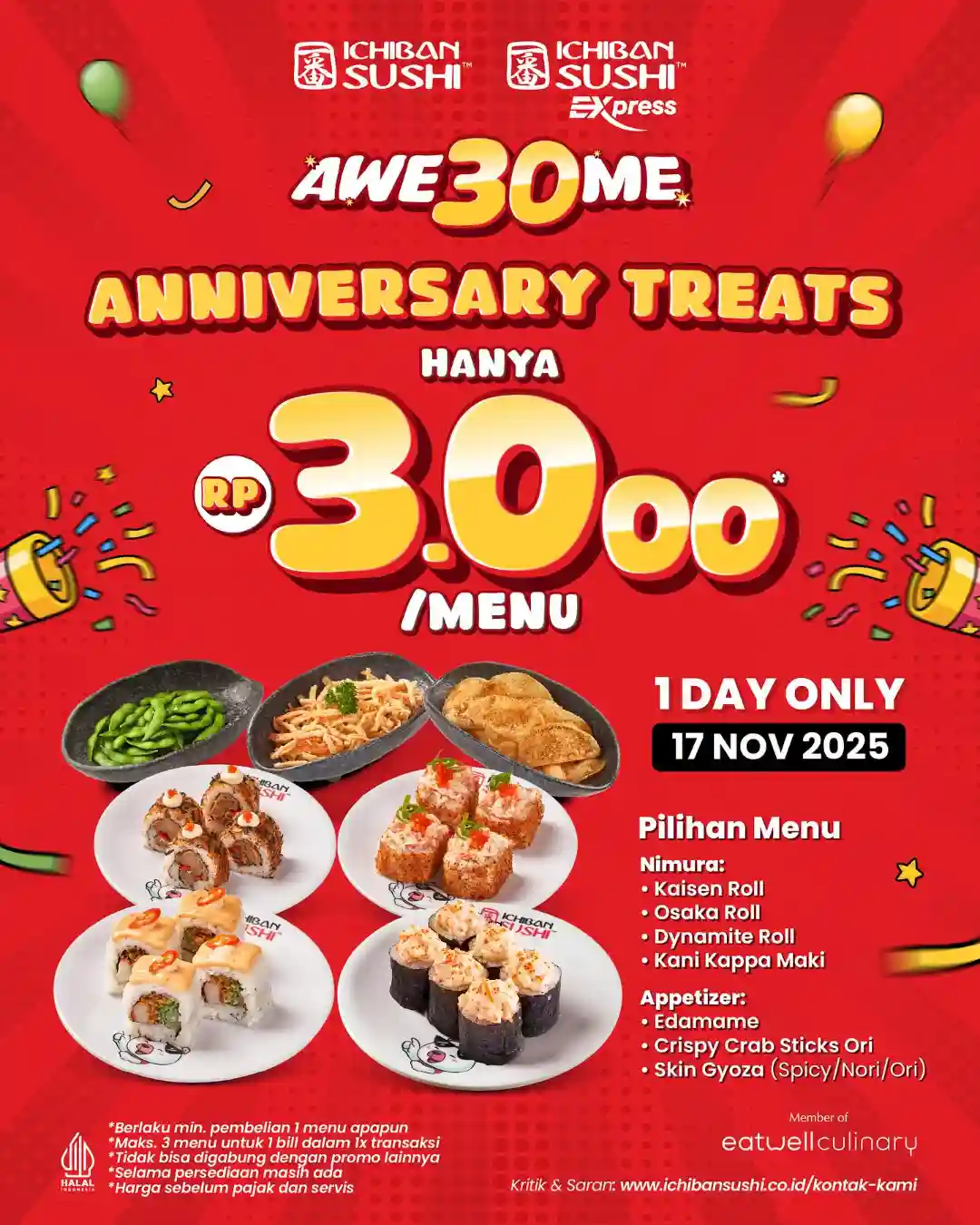 Promo Ichiban Sushi Anniversary Treats Harga Hanya 3 Ribuan 1 Promo Ichiban Sushi Anniversary Treats Harga Hanya 3 Ribuan