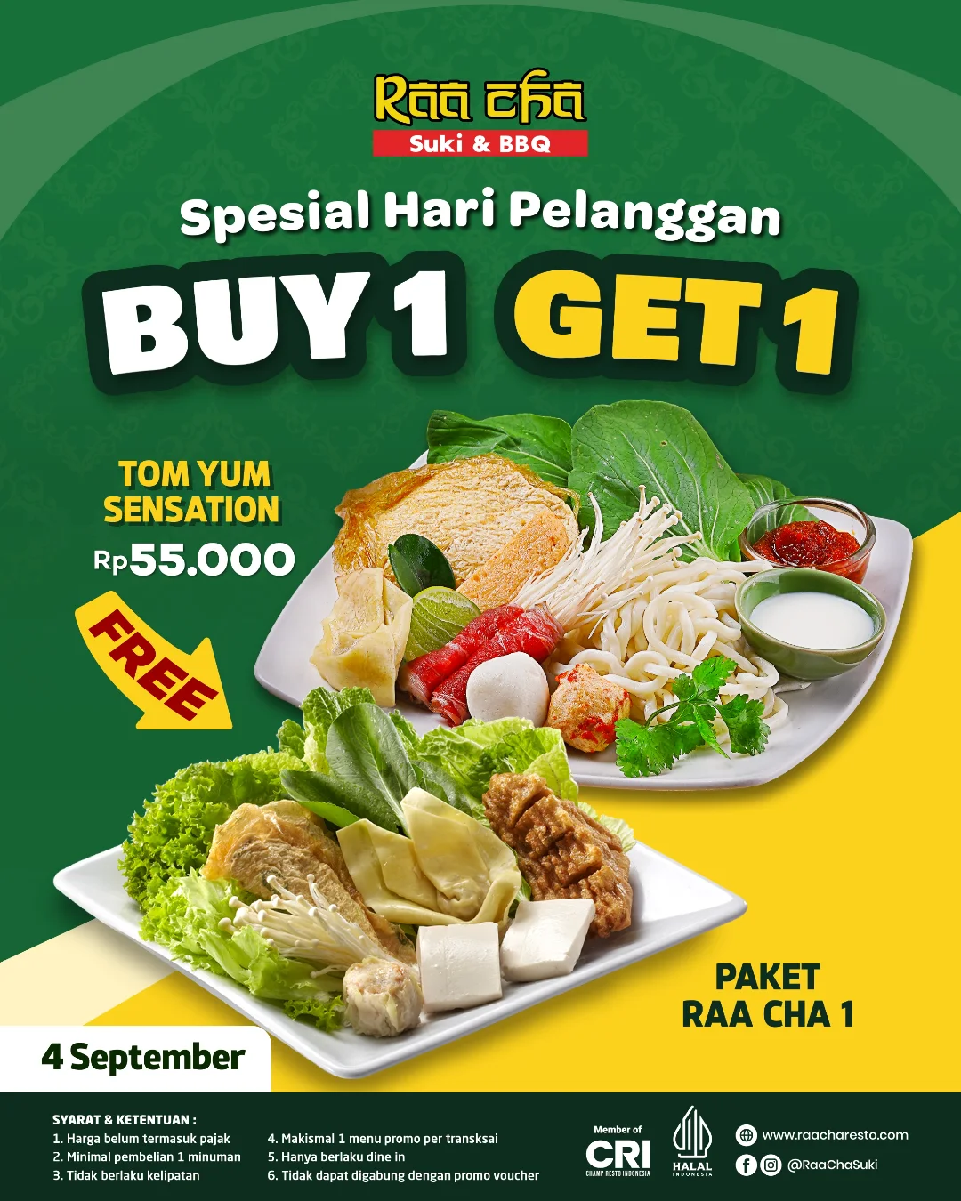 Promo Raa Cha Harga Spesial Hari Pelanggan Beli 1 Gratis 1