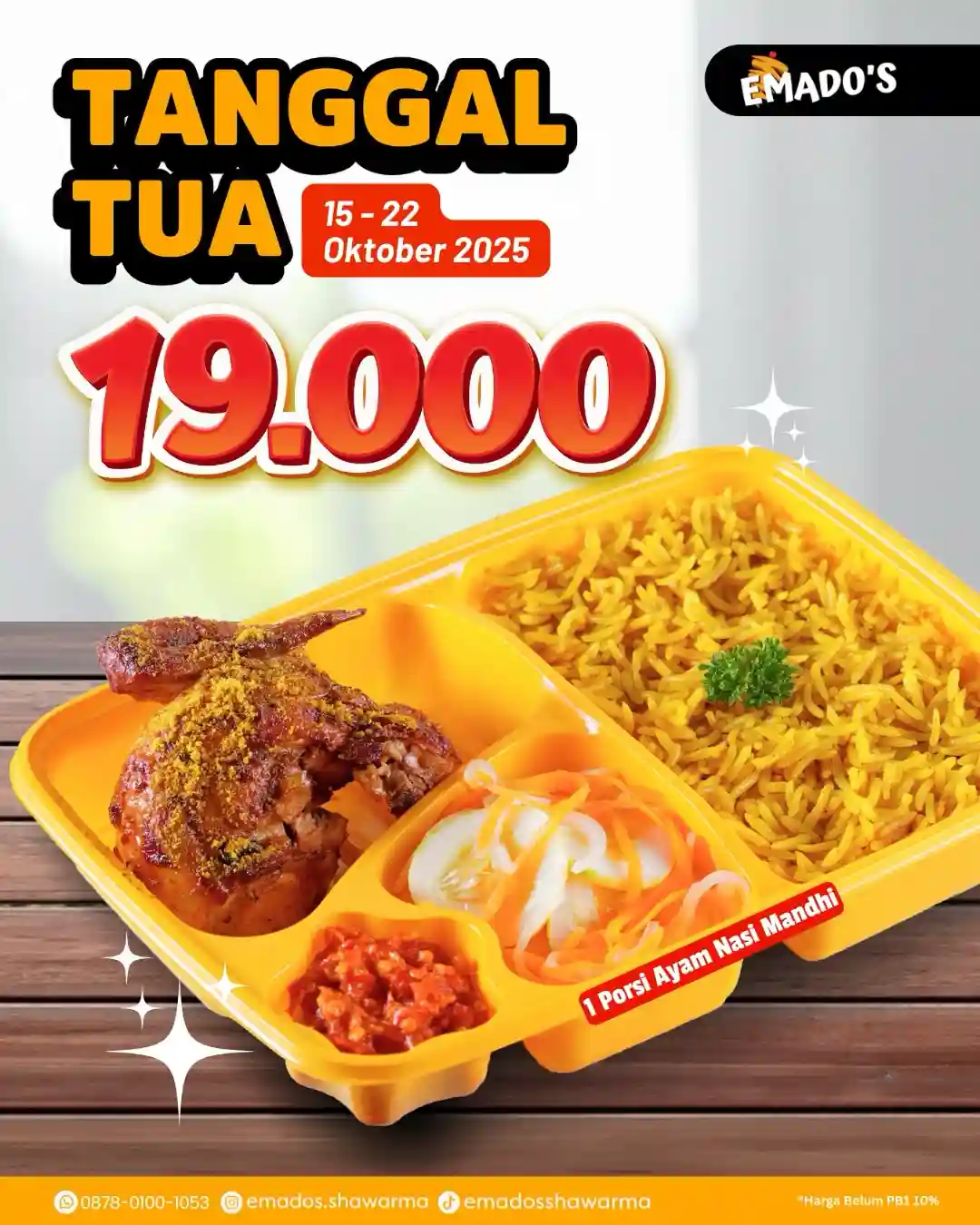 Promo Emados Spesial Tanggal Tua Ayam Nasi Mandhi 19 Ribu 1 Promo Emados Spesial Tanggal Tua Ayam Nasi Mandhi 19 Ribu