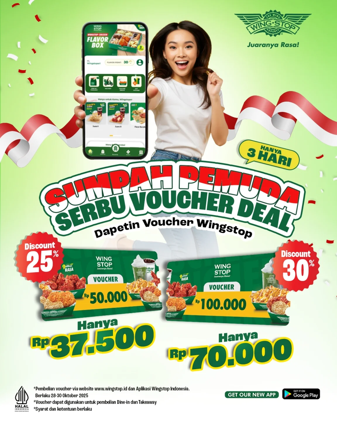 Promo Wingstop Spesial Sumpah Pemuda Serbu Voucher Deal 30% 1 Promo Wingstop Spesial Sumpah Pemuda Serbu Voucher Deal 30