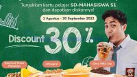 Menantea Promo Pelajar Hingga 30 September 2022
