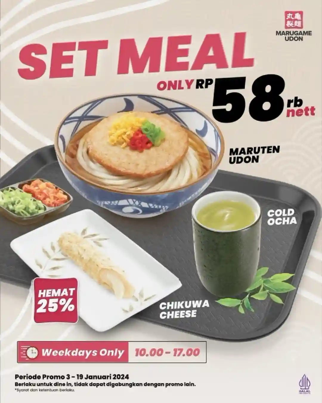 Promo Marugame Udon Set Meal Hanya 58Ribu
