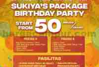 Harga Paket Birthday Sukiya Indonesia Terbaru Desember 2022