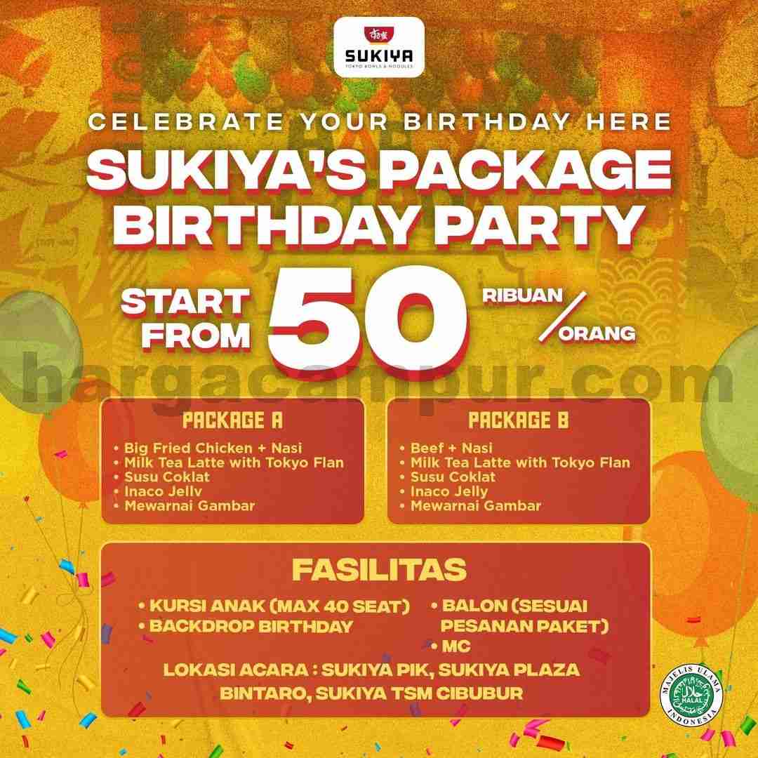 Harga Paket Birthday Sukiya Indonesia Terbaru Desember 2022