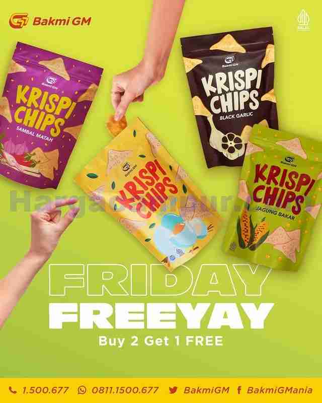 Promo Bakmi GM Friday Freeyay Gratis Krispi Chips
