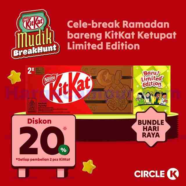 Circle K Promo GrabMart Diskon 20% Setiap Pembelian 2Pcs KitKat