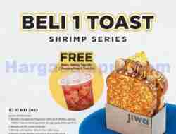 Promo Jiwa Toast Beli Shrimp Series Free Berry Honey/Passion Peach Tea