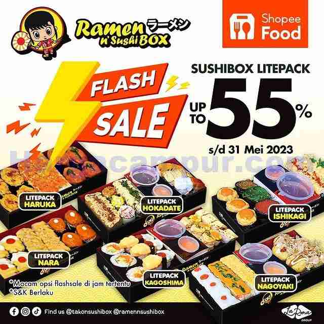 Promo Ramen N Sushi Box Flash Sale ShopeeFood Hingga 55% Untuk Litepack
