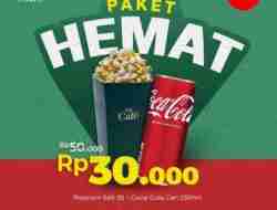 Promo XXI Cafe Paket Hemat Popcorn Salt+Coca Cola Hanya 30Ribu