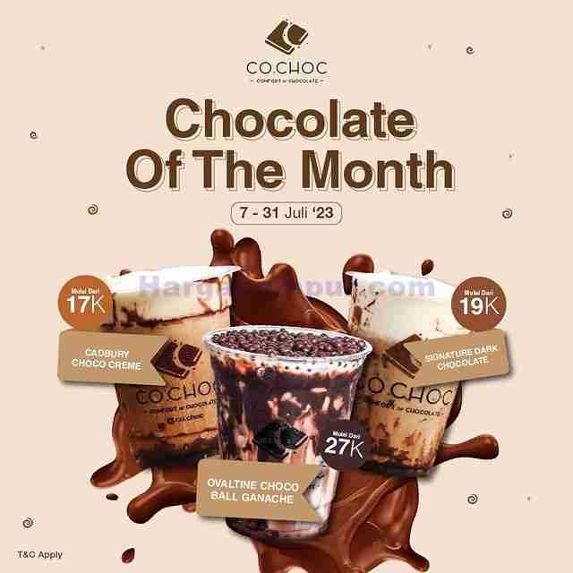 Promo CO.CHOC Chocolate Of The Month Harga Mulai Rp 17Ribu
