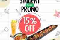 Promo Sushi Tei Diskon 15% Khusus Pelajar