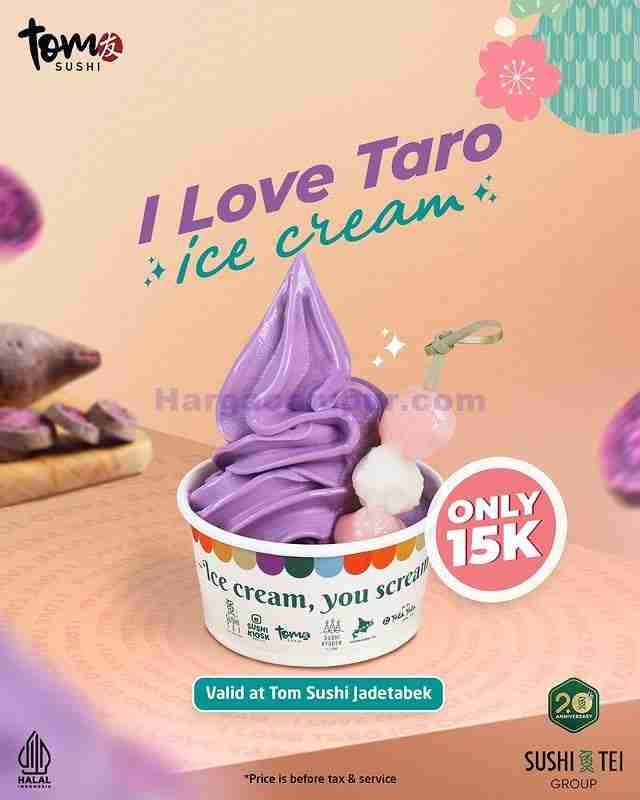 Promo Tom Sushi Menu Baru Taro Ice Cream Hanya Rp 15 Ribu