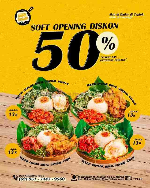 Promo Dadar Beredar Soft Opening Diskon 50%