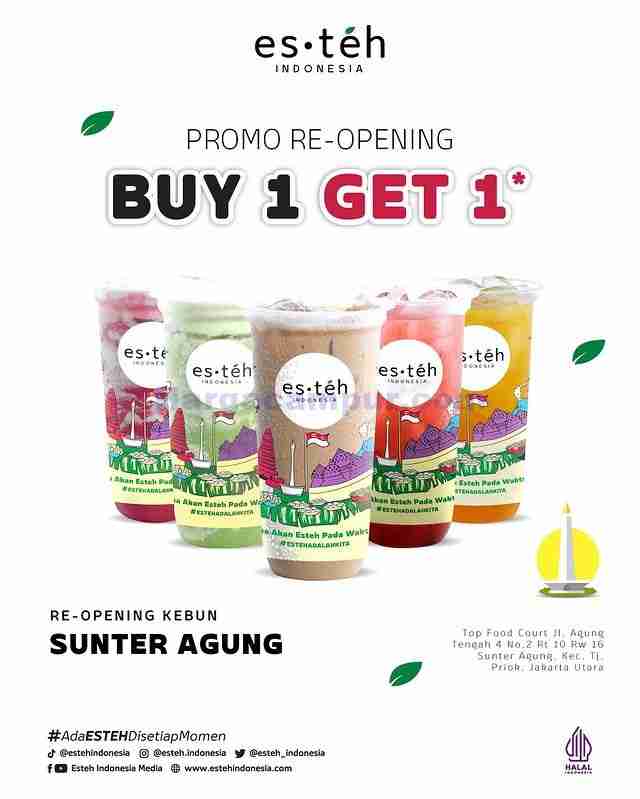 Promo Es Teh Indonesia Re-Opening Sunter Agung Beli 1 Gratis 1