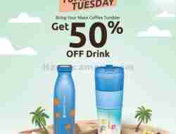 Promo MAXX Coffee Tumbler Tuesday Diskon 50% Semua Minuman
