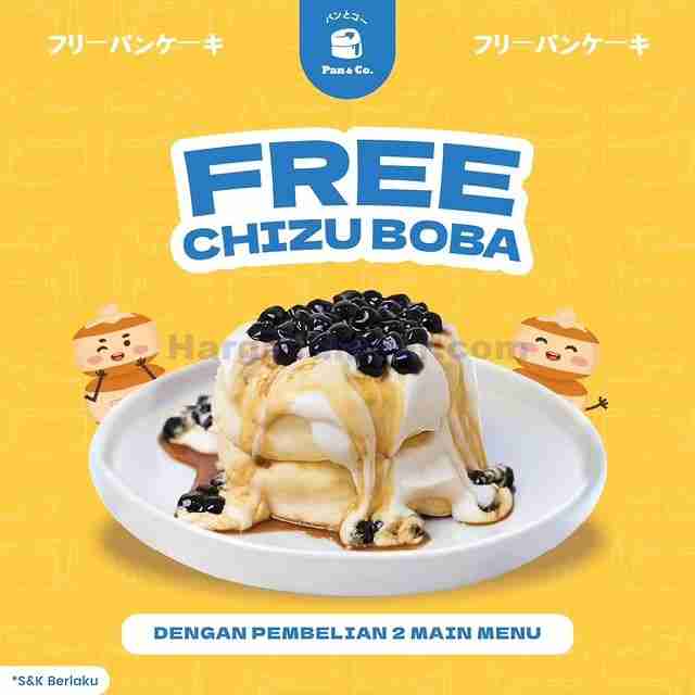 Promo Pan & Co Beli Main Dish Gratis Chizu Boba