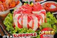 Promo Shaburi & Kintan Buffet Birthday Treat Gratis Birthday Meat Cake & 1 Pax