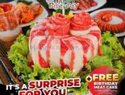 Promo Shaburi & Kintan Buffet Birthday Treat Gratis Birthday Meat Cake & 1 Pax