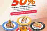 Promo Tom Sushi Hemat 50% Dengan Kartu Kredit Bank Mega