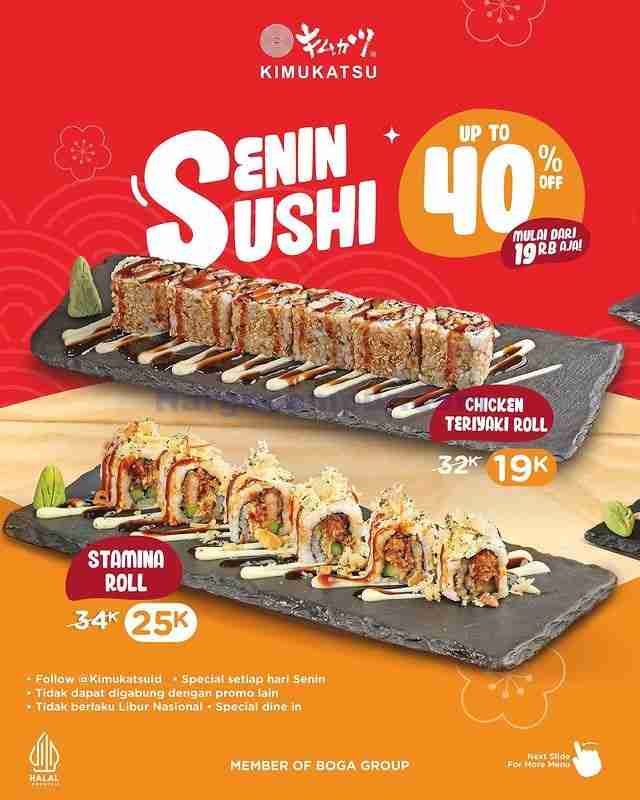 Promo Kimukatsu Senin Sushi Diskon Hingga 40% 1