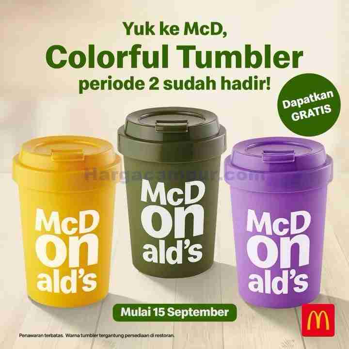Promo McDonalds Gratis Colorful Tumbler McD