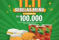 Promo Texas Chicken Spesial 11.11 Sebelas Menu Hanya 100Ribu
