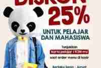 Promo Yamie Panda Diskon 25% Khusus Pelajar & Mahasiswa