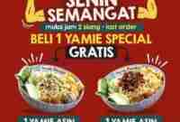 Promo Yamie Panda Senin Semangat Beli 1 yamie spesial Gratis 1