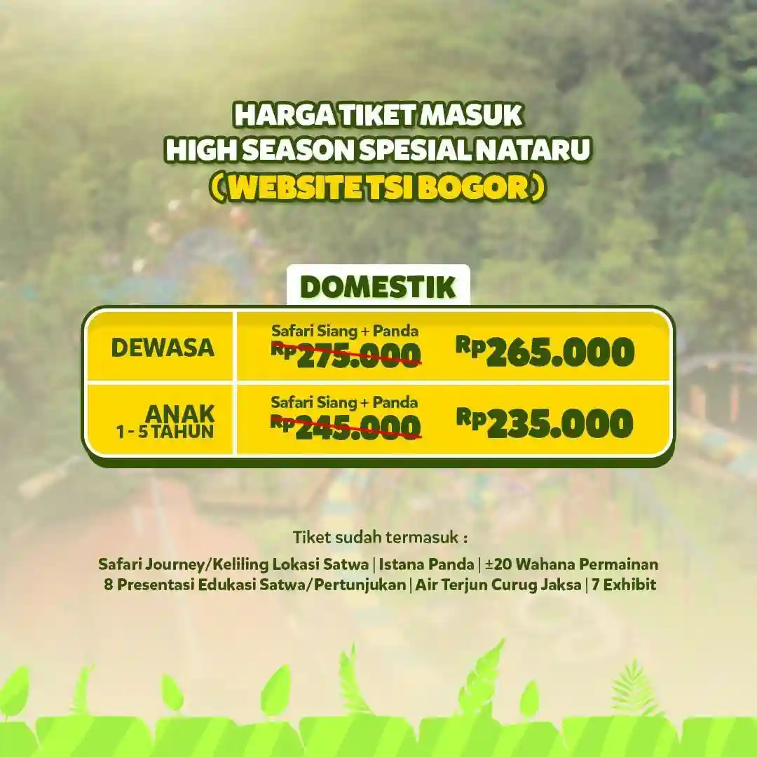 Promo Tiket Taman Safari Bogor Spesial Libur Nataru 2024