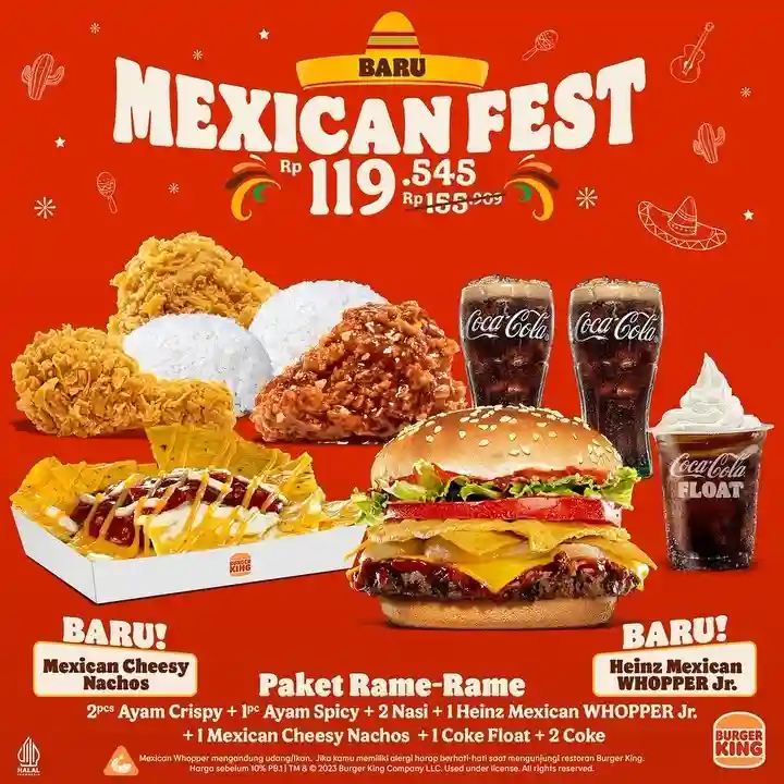 Promo Burger King Mexican Fest Harga Mulai 119Ribu/Menu