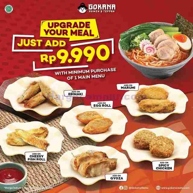 Promo Gokana Add On Menu Side Dish Hanya Rp 9.990