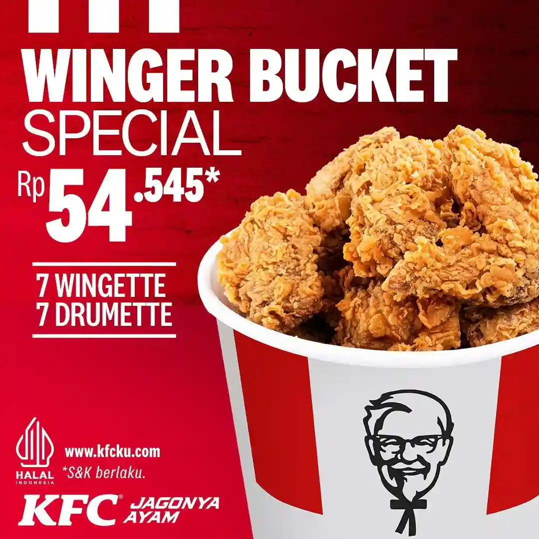 Promo KFC Winger Bucket Hanya 54Ribuan